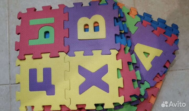 Детский игровой развивающий коврик пазл мягкий пол