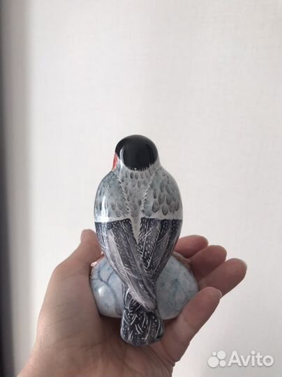 Снегирь с рябиной майолика