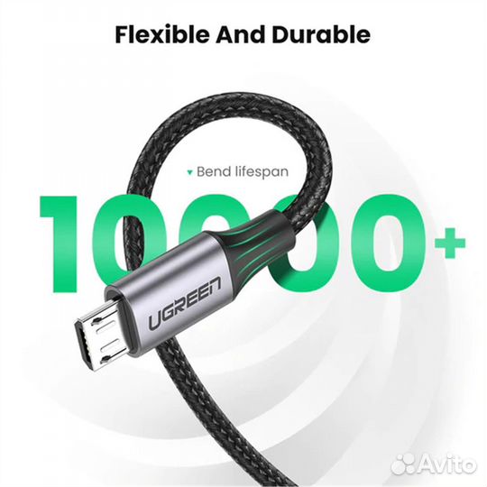 Кабель micro USB-USB 2.0, в оплетке нейлоновой 1,0