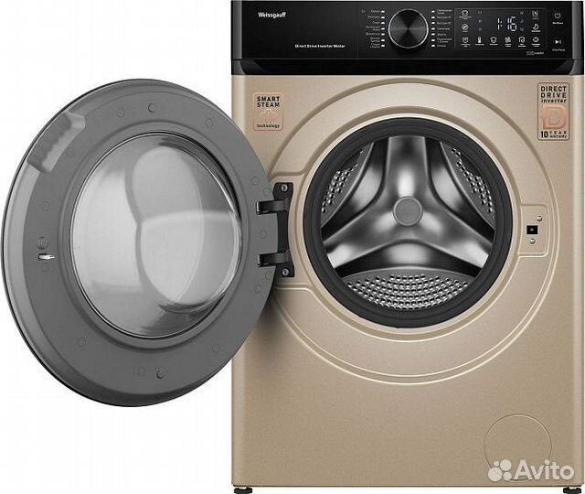 Стиральная машина weissgauff WM 59411 Direct Drive Inverter Steam Champagne
