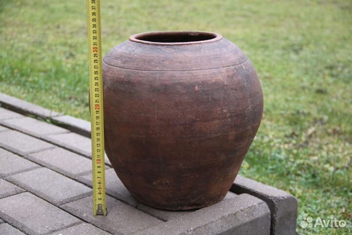 Горшок большой глиняный старинный 19 век Посуда №1