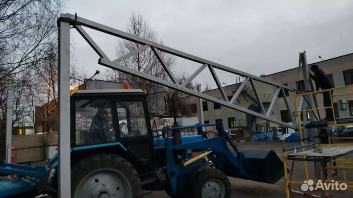 Ангар из сэндвич-панелей автомойка сто