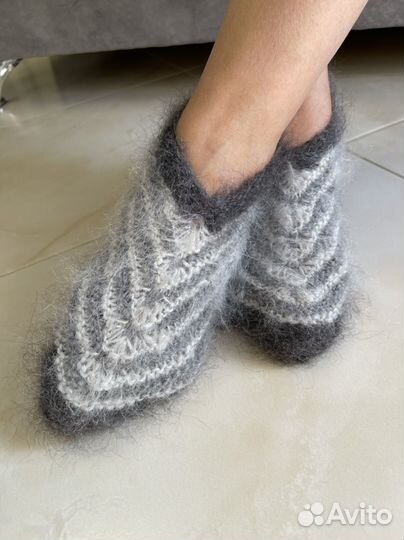 Носки Следки пуховые женские ручной работы