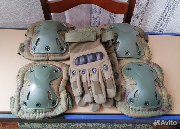 Наколенники тактические мох, перчатки XXL комплект