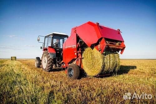 Прессование соломы, сена