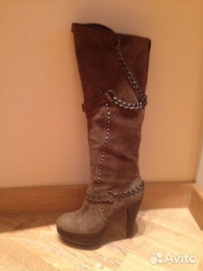 Сапоги осенние Fabi замшевые внутри кожа