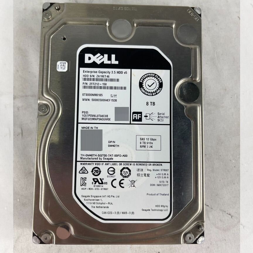 [ST8000NM0185] Dell 0m40th 8tb St8000nm0185