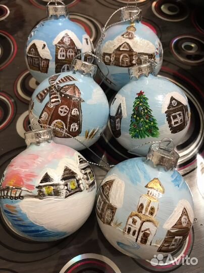 Елочные игрушки шары ручная роспись