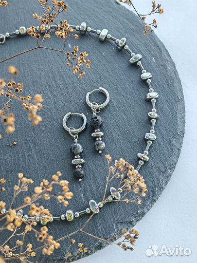 Чокер из гематита