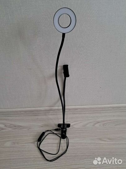Кольцевая селфи лампа с держателем для телефона