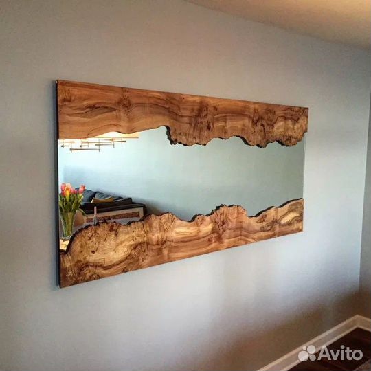 Зеркало из слэбов лофт