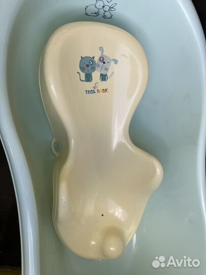 Ванночка для купания с горкой и сидушка