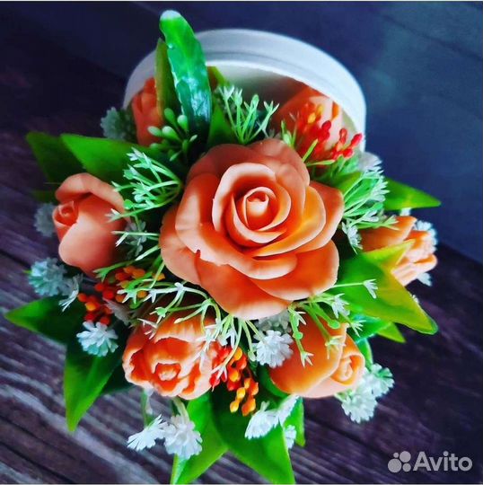 Мыло - букет тюльпанов в корзинке