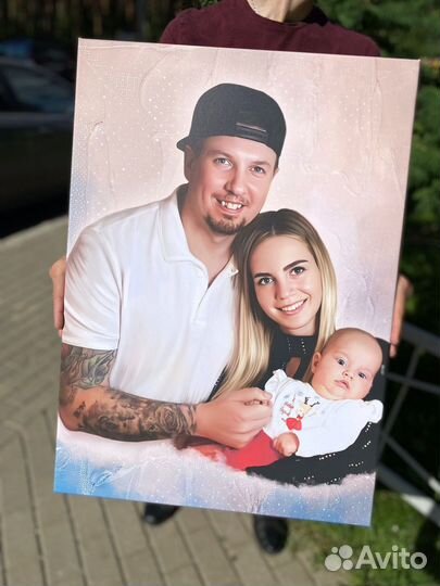 Изготовление портрет на холсте