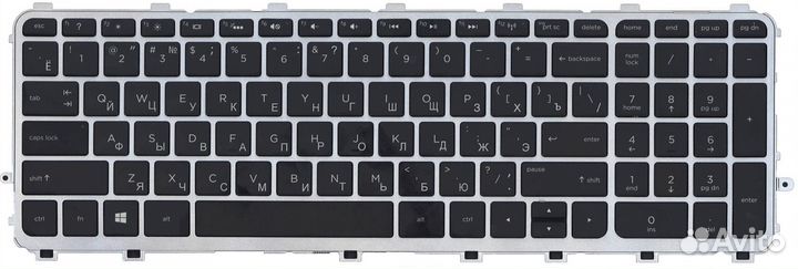 Клавиатура HP Envy 17-J с серебристой рамкой, с по