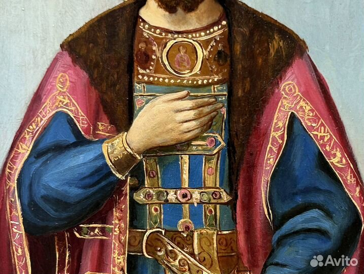 Икона Святой Князь Александр Невский Люкс