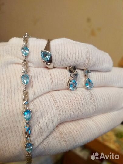 Комплект серебро 925 с топазом