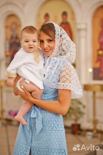 Платок капор для крещения, венчания