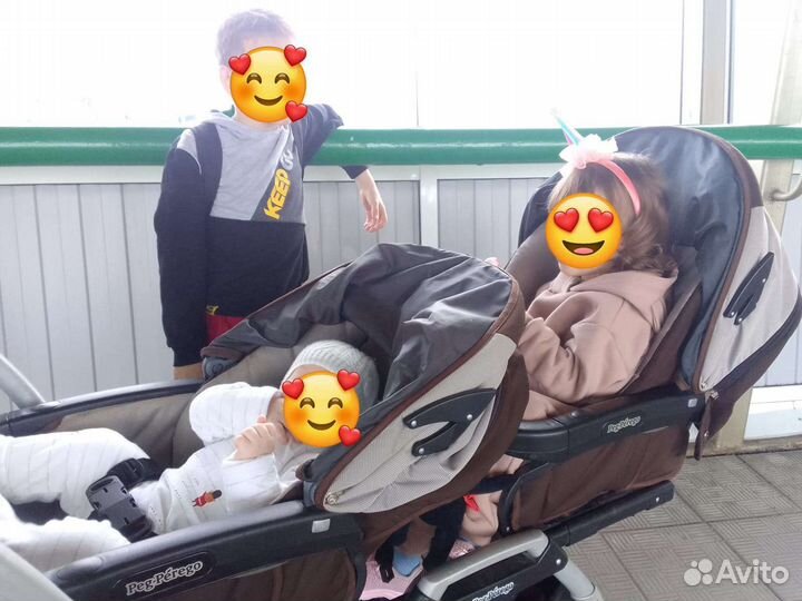 Коляска для двойни peg perego