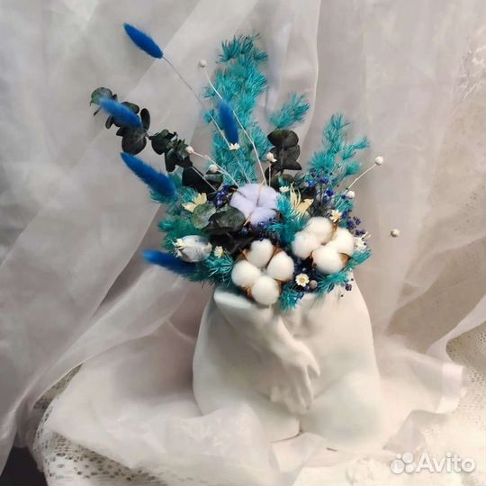 Букет в кашпо, интерьерный