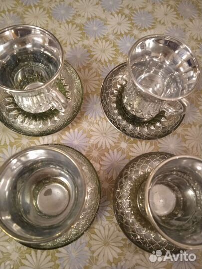 Кофейные пары сервиз люстровое стекло СССР