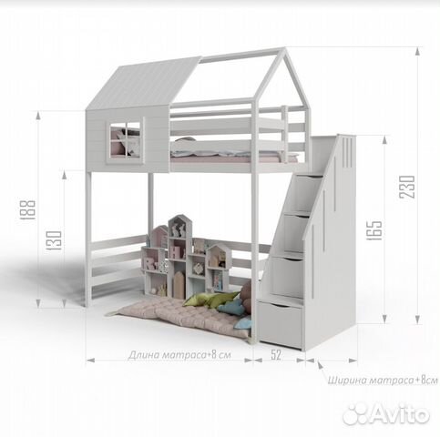 Кровать для ребенка от 3 лет чердак и игровая