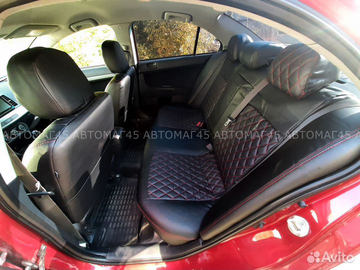 Авточехлы Mitsubishi Lancer X с 2007г экокожа ромб