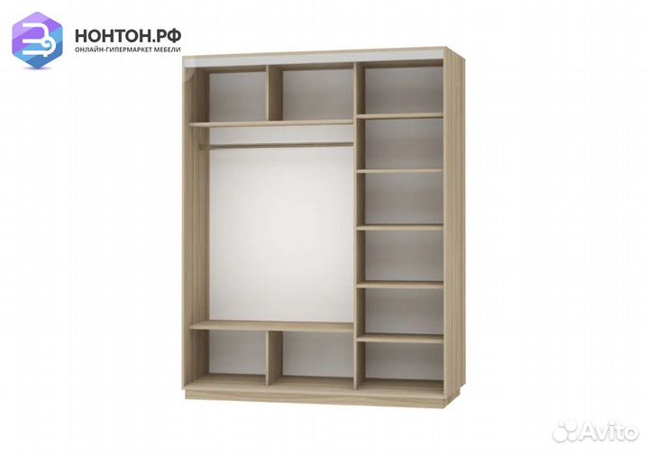 Шкаф-купе Нонтон 3-дверный ясень шимо светлый / ул