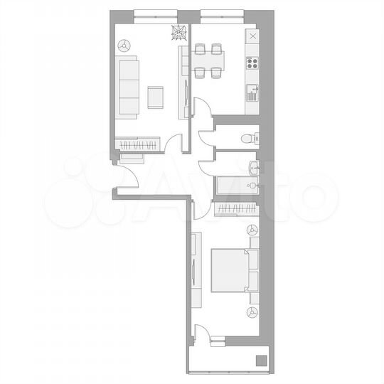 2-к. квартира, 57,1 м², 16/16 эт.