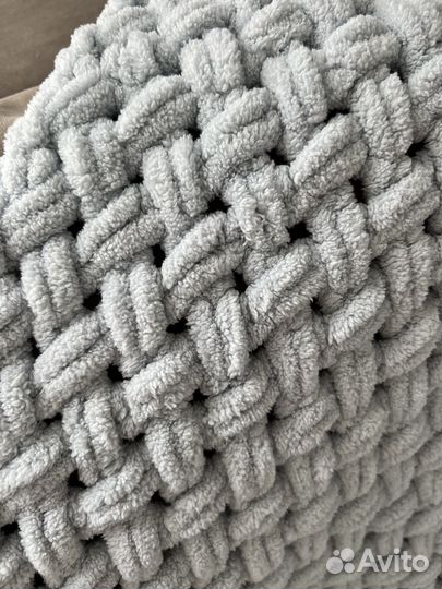 Плед детский вязаный плюшевый ручная работа