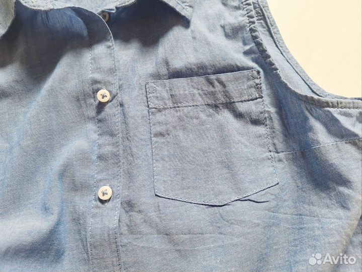 Летняя джинсовая рубашка для девочки