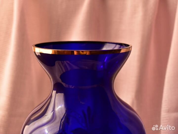 Ваза синее стекло СССР