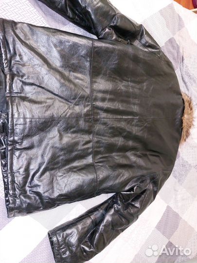 Кожаная куртка зимняя