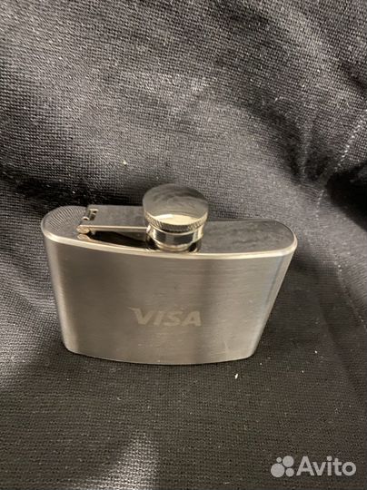 Фляга, с надписью visa, для горячительных напитков