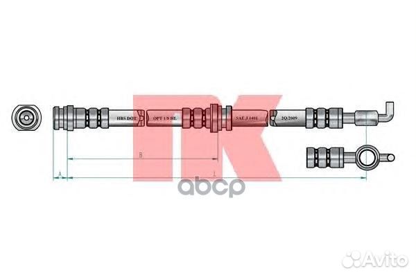 Шланг тормозной opel frontera 92-98 пер. 853639 Nk