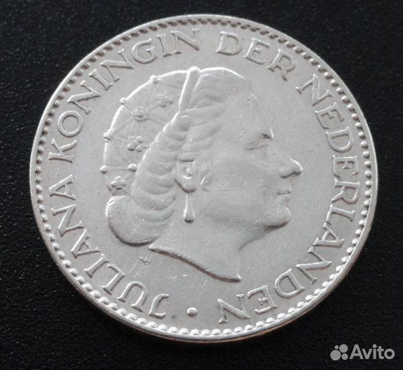 Нидерланды 1 гульден 1955, серебро (4)