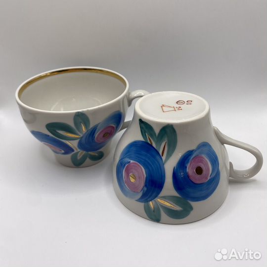 Чашка Голубые цветы Барановка - 2 шт