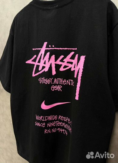 Stussy футболка оверсайз колаб найк