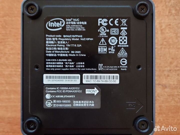 Intel NUC bxnuc10I7FNH2