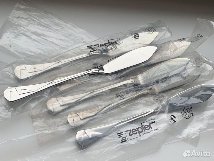 Zepter рыбный нож, блюдца новые 6 шт