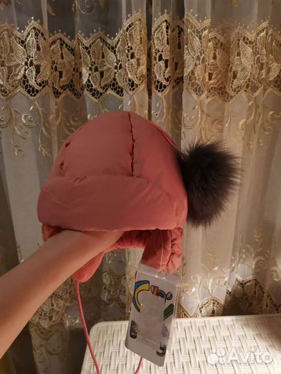 Шапочки детский зима натуральный мех