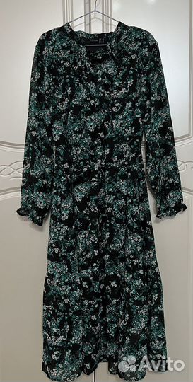 Платье черное с цветами bonprix р. 52-54(46)