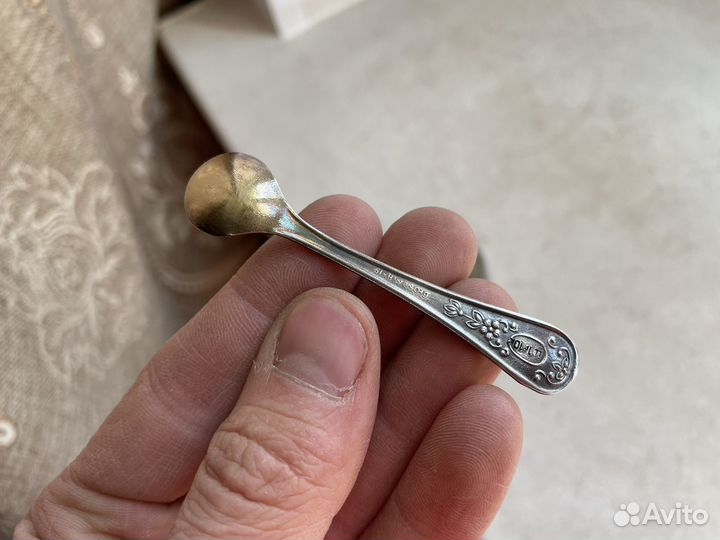 Редкая эмалированная солонка СССР с ложечкой