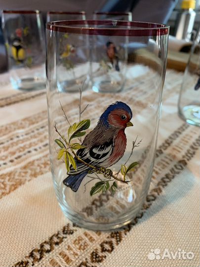 Хрустальные стаканы чехия птицы