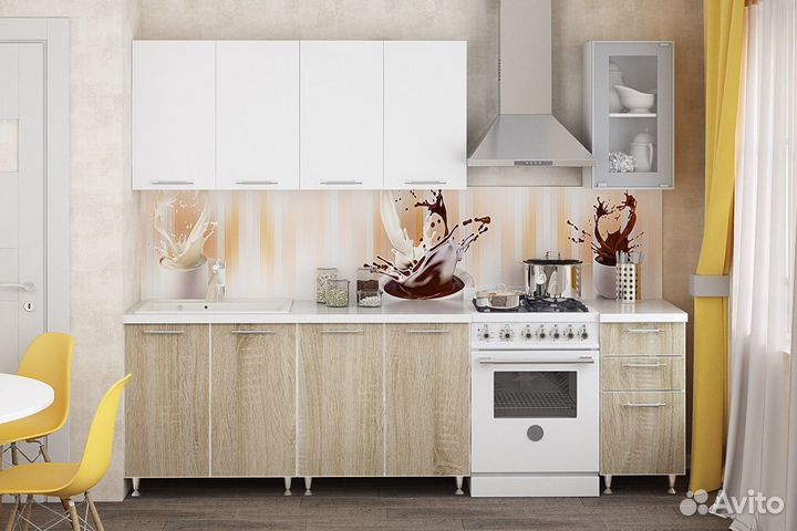 Кухня Радуга Дуб сонома/белый 2 м