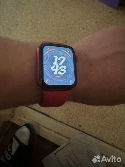 Apple watch 6 aluminum red sport band 44mm