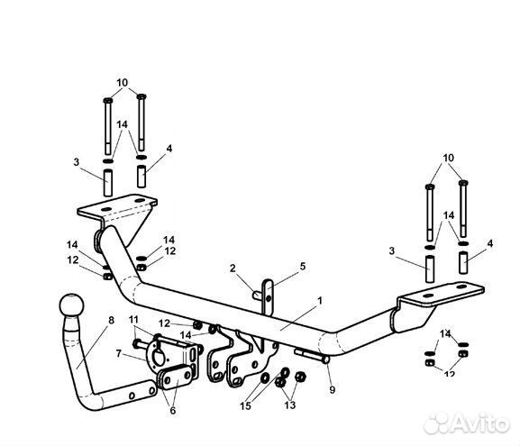 Фаркоп Лидер Плюс для Vortex Estina (седан) 2008-2
