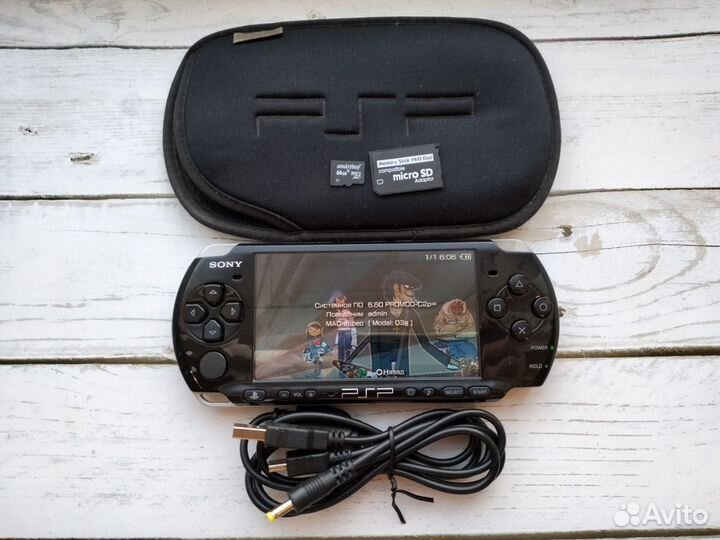 Sony PSP 3008 прошита, карта памяти 64gb