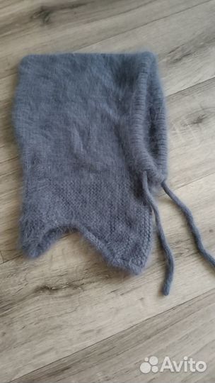 Шапка с воротником, шерстяная