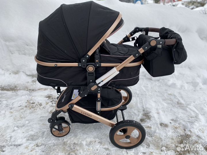 Коляска новая 3в1 luxmom черная в наличии